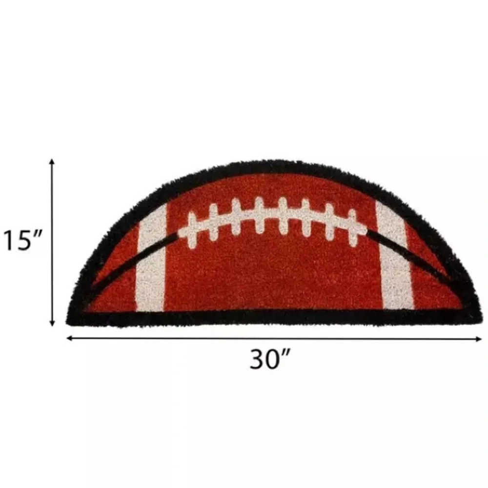 Football Half Circle Coir Doormat